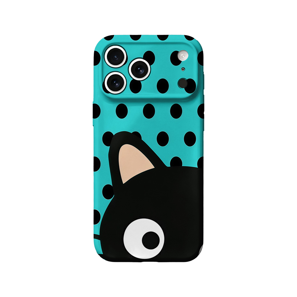 Phone Cases Xr Iphone - ターコイズの水玉模様の猫柄iPhoneケース iPhone 17 16 15 14