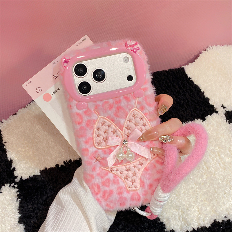 Phone Cases Iphone 13 - 高級感のあるレオパード柄ビキニプリントのぬいぐるみ風スマホケース iPhone 17 Air 16 15