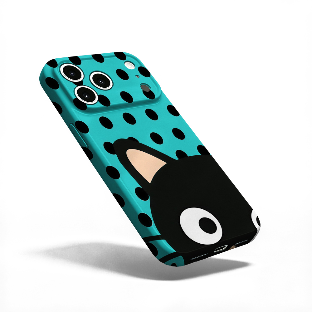 ターコイズの水玉模様の猫柄iPhoneケース iPhone  - Phone Cases Xr Iphone のレビューと価格