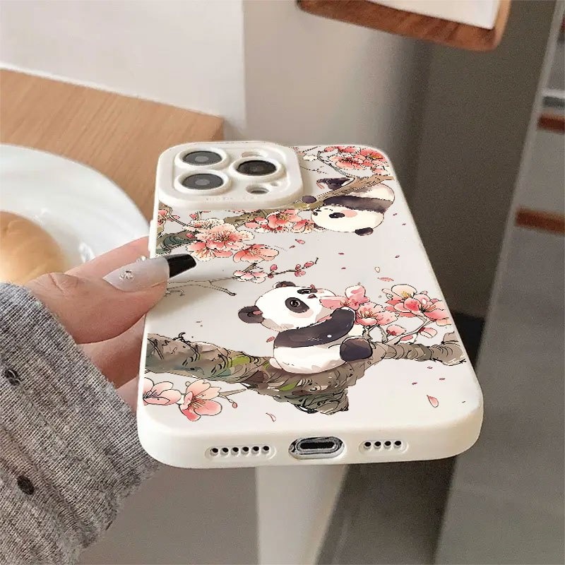 かわいいパンダ柄の桜模様のカメラ保護カバー付きiPhoneケ - Phone Cases Xr Iphone のレビューと価格